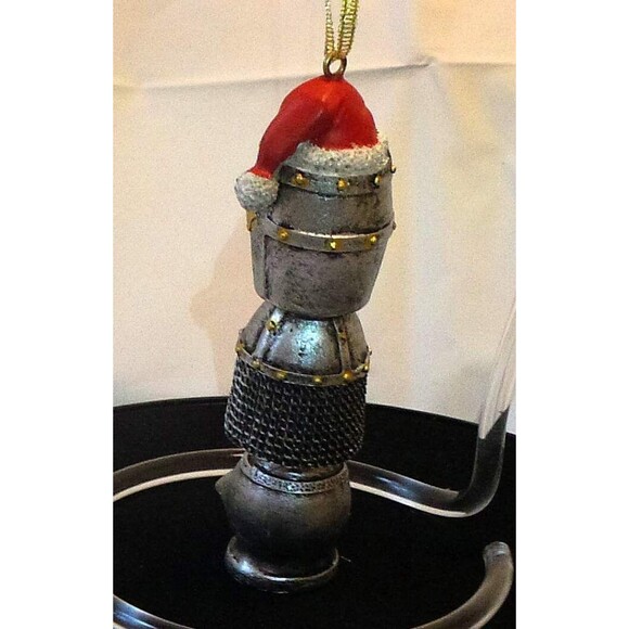 Medieval Helms Totem Holiday Ornament 1½"Wx2"Dx5"H - Picture 4 of 8